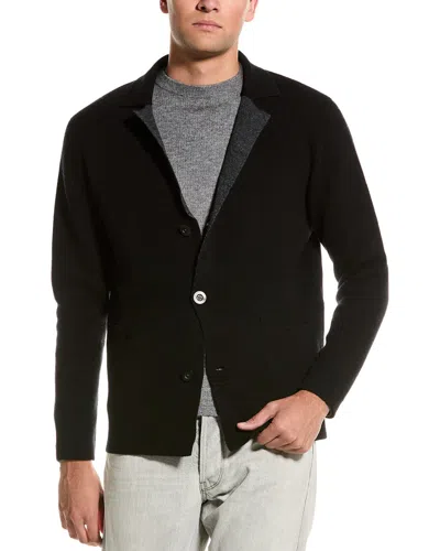 Autumn Cashmere Double Knit Wool & Cashmere-blend Blazer In Black