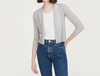 Autumn Cashmere Easy Crop Cardigan In Aluminum In Gray