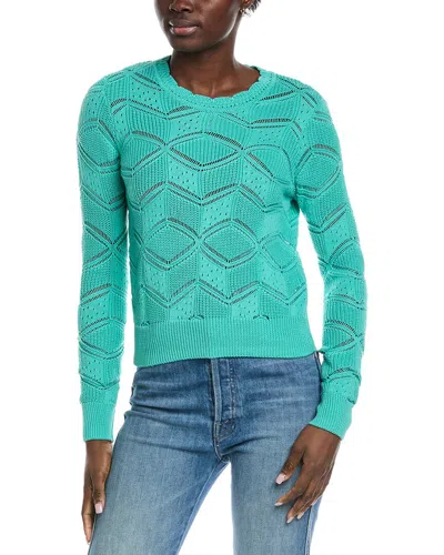 Autumn Cashmere Fancy Shaker Stitch Sweater In Green
