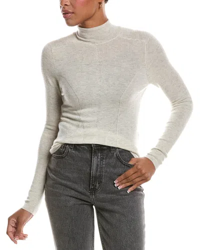 Autumn Cashmere Fitted Fully Fashioned Mock Neck Cashmere Sweater In Metallic