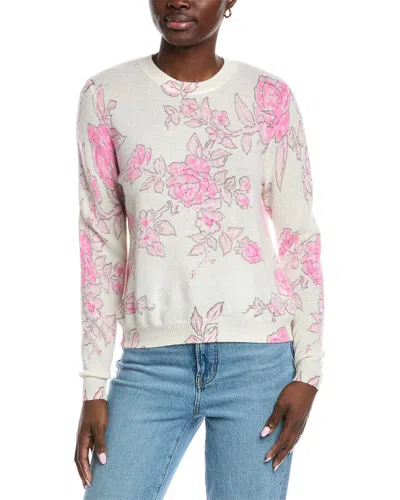Autumn Cashmere Floral Pastel Cashmere Sweater In White