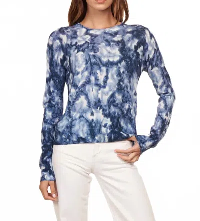 Autumn Cashmere Floral Print Crew Sweater In Blue Combo In Multi