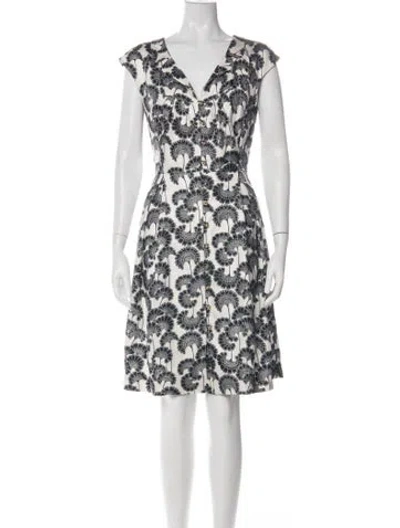 Pre-owned Autumn Cashmere Floral Print Knee-length Dress In White