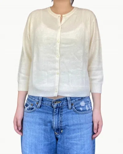 Autumn Cashmere Fluffy Baby Cardigan In Clouds In Multi