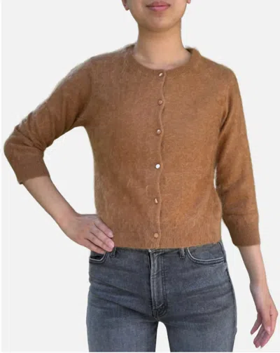 Autumn Cashmere Fluffy Baby Cardigan In Earth In Beige