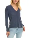 Autumn Cashmere Fringe V-neck Cashmere Sweater In Blue