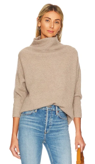 Autumn Cashmere Funnel Neck Sweater In Stone