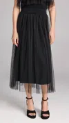 Autumn Cashmere Gathered Skirt With Tulle In Black In Black