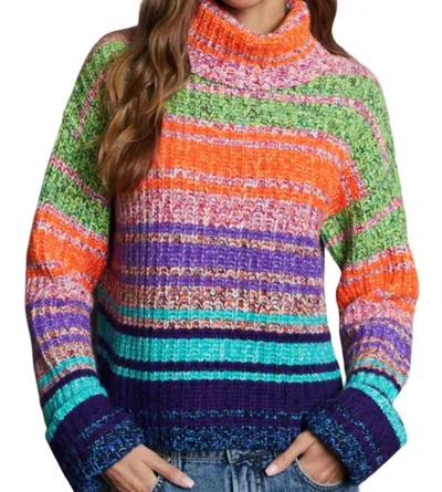 Autumn Cashmere Gradient Marled Cowl Neck Sweater In Bright Combo In Multi