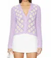 Autumn Cashmere Hand Crochet Daisy Cardigan In Violet In Purple