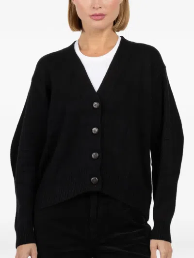 Autumn Cashmere Hi-lo Button Cardigan In Black
