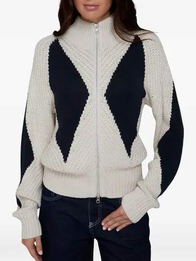 Autumn Cashmere High-neck Zip-up Cardigan In Gray