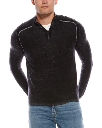 Autumn Cashmere Inked 1/4-zip Cashmere Pullover In Black