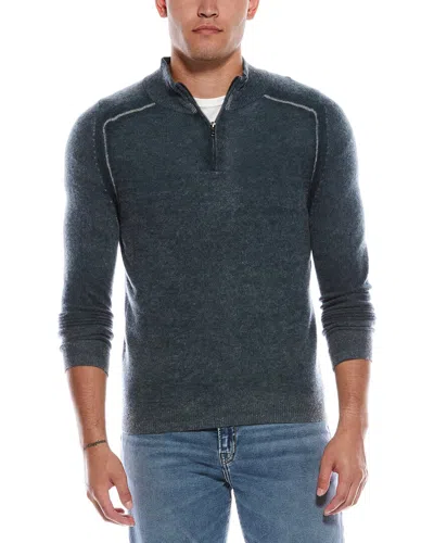 Autumn Cashmere Inked 1/4-zip Cashmere Pullover In Black