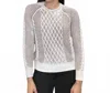 Autumn Cashmere Inked Cable Crewneck In Sanddollar Combo