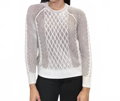 Autumn Cashmere Inked Cable Crewneck In Sanddollar Combo