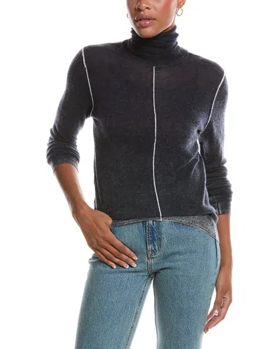 Autumn Cashmere Inked Mock Neck Cashmere Sweater In Black
