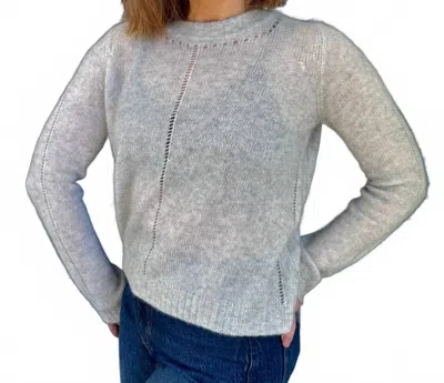 Autumn Cashmere Ladder Stitch Crew Long Sleeve Sweatshirt In Cloud In Gray