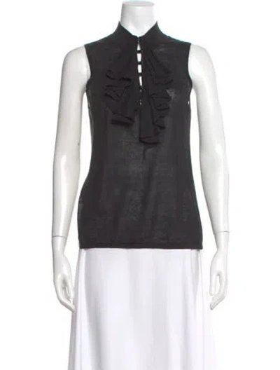 Pre-owned Autumn Cashmere Linen Mock Neck Sweater In Multi