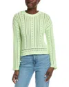 Autumn Cashmere Marled Mesh Sweater In Green