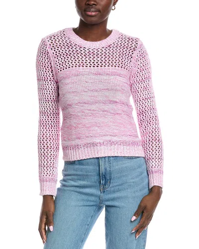 Autumn Cashmere Marled Mesh Sweater In Pink