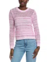 Autumn Cashmere Marled Mesh Sweater In Pink