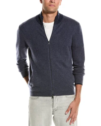 Autumn Cashmere Marled Trim Cashmere Cardigan In Blue