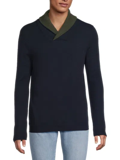 Autumn Cashmere Men's Contemporary Fit Merino Wool-cashmere Sweater In Black