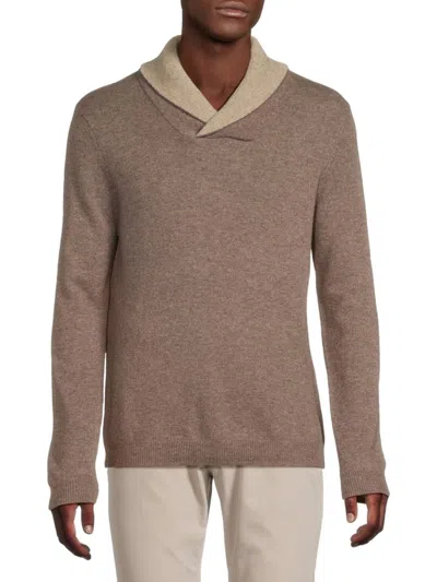 Autumn Cashmere Men's Contemporary Fit Merino Wool-cashmere Sweater In Brown