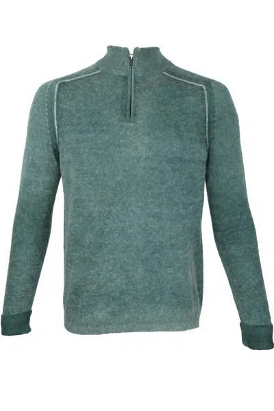Autumn Cashmere Men's Inked Quarter Zip Pullover In Green
