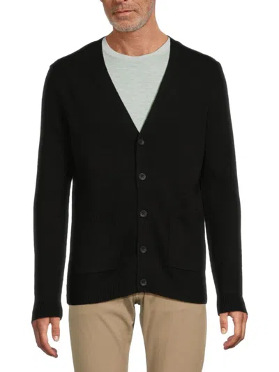 Autumn Cashmere Men's Merino Wool & Cashmere Cardigan In Black