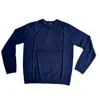 Autumn Cashmere Men's Raglan With Tipping Sweater In Peacoat Malachite In Blue