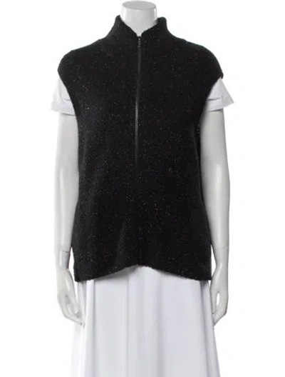 Pre-owned Autumn Cashmere Merino Wool Mock Neck Sweater In Black
