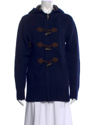 Pre-owned Autumn Cashmere Merino Wool Open Front Sweater In Blue