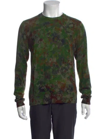 Pre-owned Autumn Cashmere Merino Wool Patterned Pullover In Green