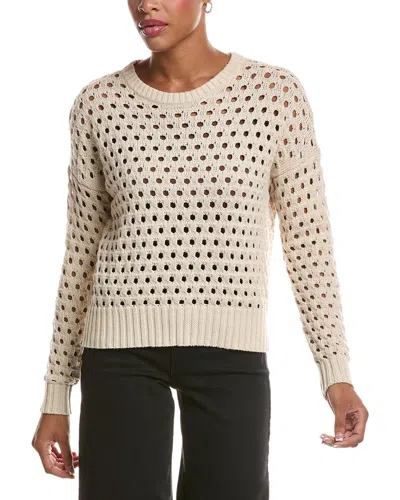 Autumn Cashmere Mesh Crewneck Sweater In Metallic