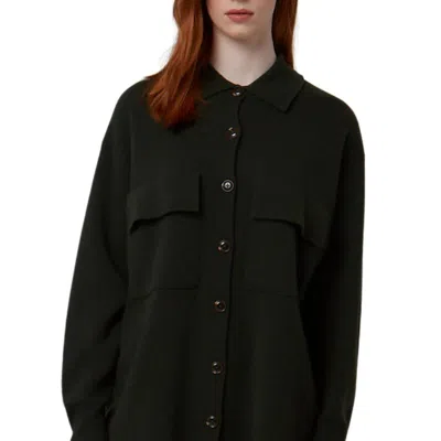 Autumn Cashmere Milano Button Up Shacket In Black