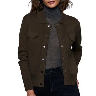 Autumn Cashmere Milano Trucker Jacket With Snaps In Safari In Multi