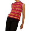 Autumn Cashmere Mixed Stitch Stripe Shell In Fiesta Brights Combo In Multi