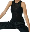 Autumn Cashmere Mixed Stitch Tank Top In Black In Black