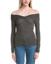 Autumn Cashmere Off-the-shoulder Cashmere Sweater In Gray