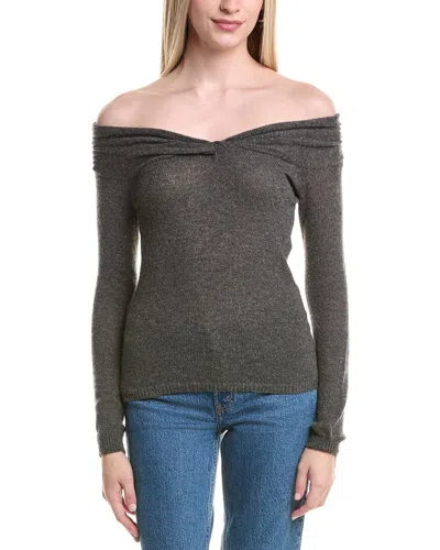 Autumn Cashmere Off-the-shoulder Cashmere Sweater In Gray