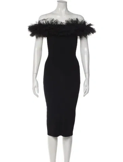 Pre-owned Autumn Cashmere Off-the-shoulder Knee-length Dress In Black