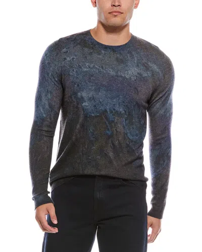 Autumn Cashmere Oil Print Cashmere Crewneck Sweater In Blue