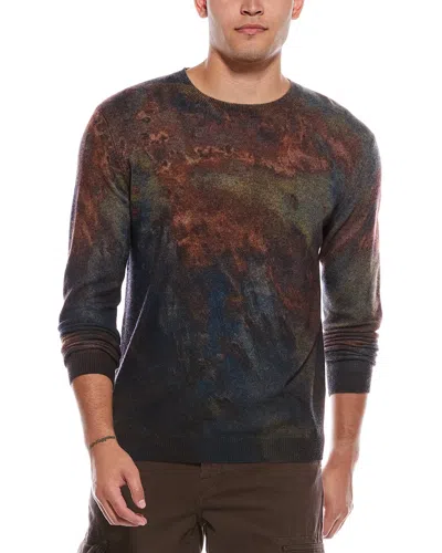 Autumn Cashmere Oil Print Cashmere Crewneck Sweater In Multi