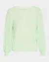 Autumn Cashmere Open Basketweave-stitch Sweater In Pistachio