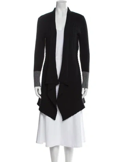 Pre-owned Autumn Cashmere Open Front Sweater In Black