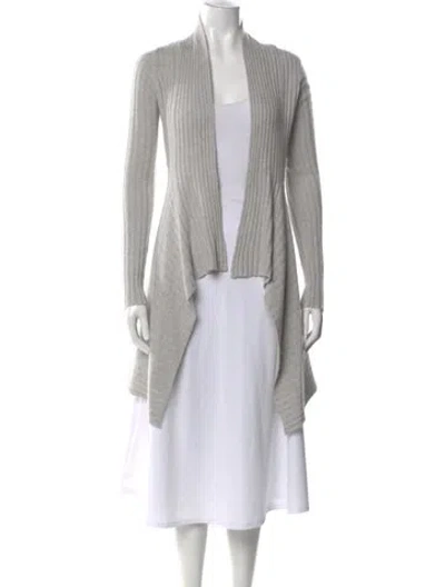 Pre-owned Autumn Cashmere Open Front Sweater In Gray