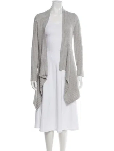 Pre-owned Autumn Cashmere Open Front Sweater In Gray