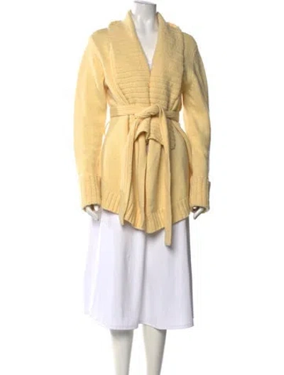 Pre-owned Autumn Cashmere Open Front Sweater In Yellow